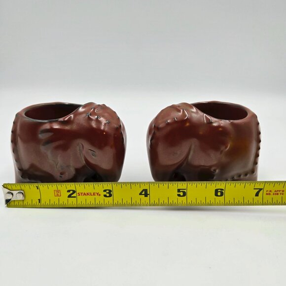 PartyLite Elephant Tealight Candle Holders Brown Boho Home Décor Ceramic Read - Picture 2 of 15